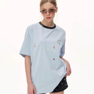 Cute Dessert Print Oversized Tee