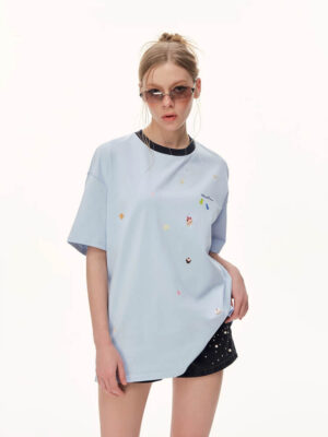 Cute Dessert Print Oversized Tee